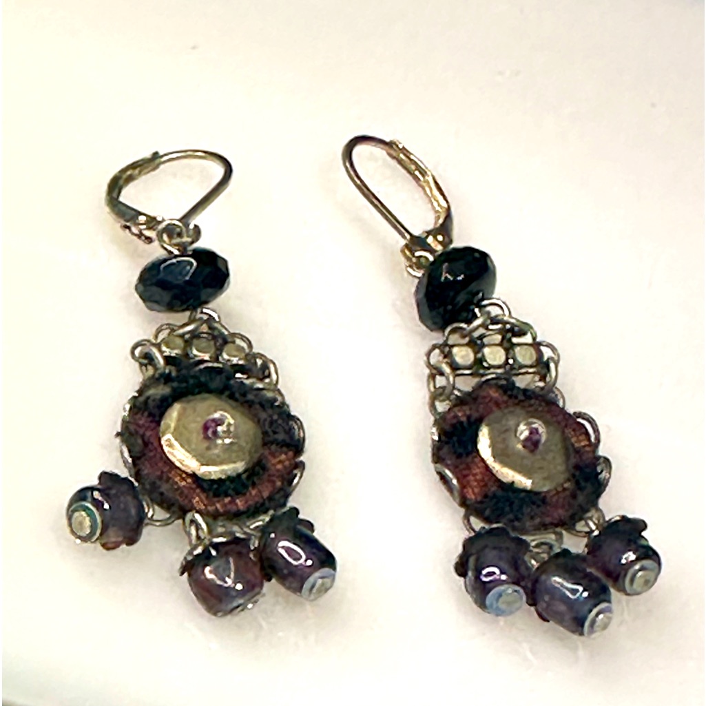 French Wire Ayala Bar Earrings Dangles Drop Boho Artisan Crystals